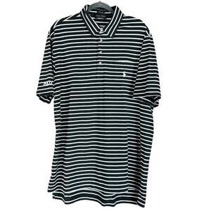 Polo Golf Ralph Lauren Shirt Men Sz XL Black White Striped Stretch Lisle Classic